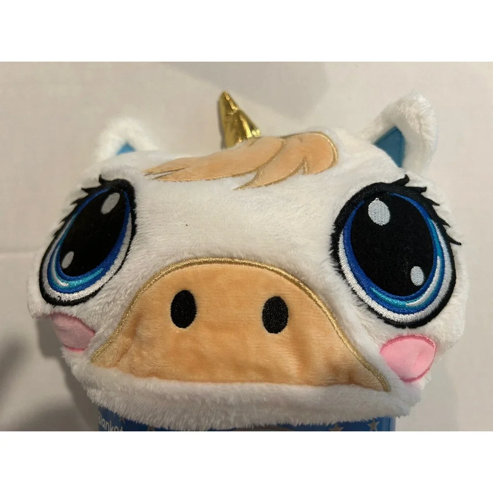 Unicorn Velvet Hooded‎ Blanket New Kids Plush Birthday Christmas 40 X 47.5 White
